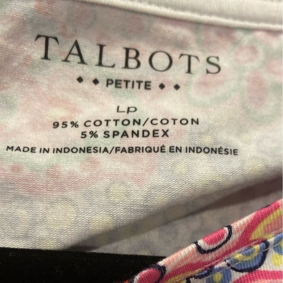 Talbots~Bright~Multicolor~Millefiori Pattern~Tee-Shirt~Top~NWT~Size LP - Picture 9 of 10